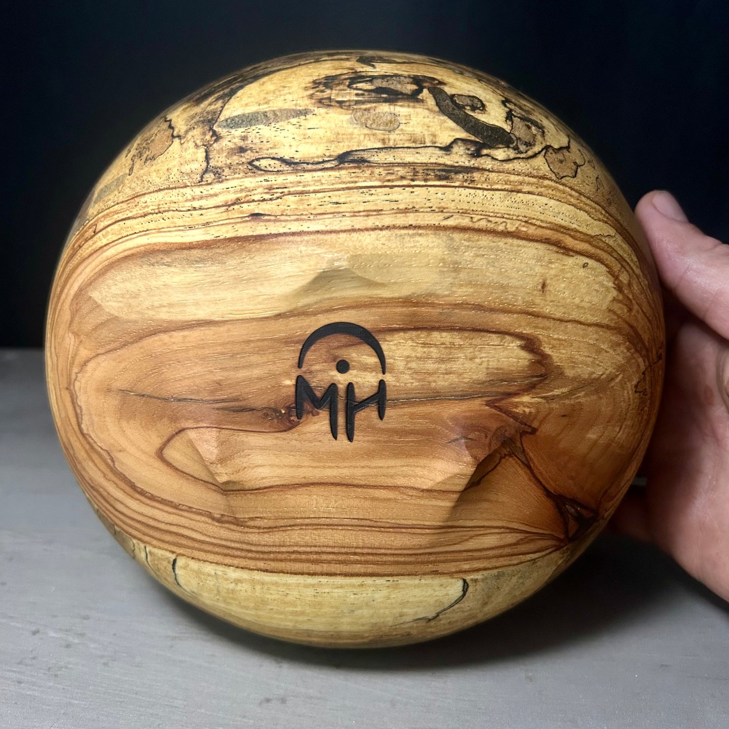 Live Edge Spalted Pecan Bowl with Feet - Medium