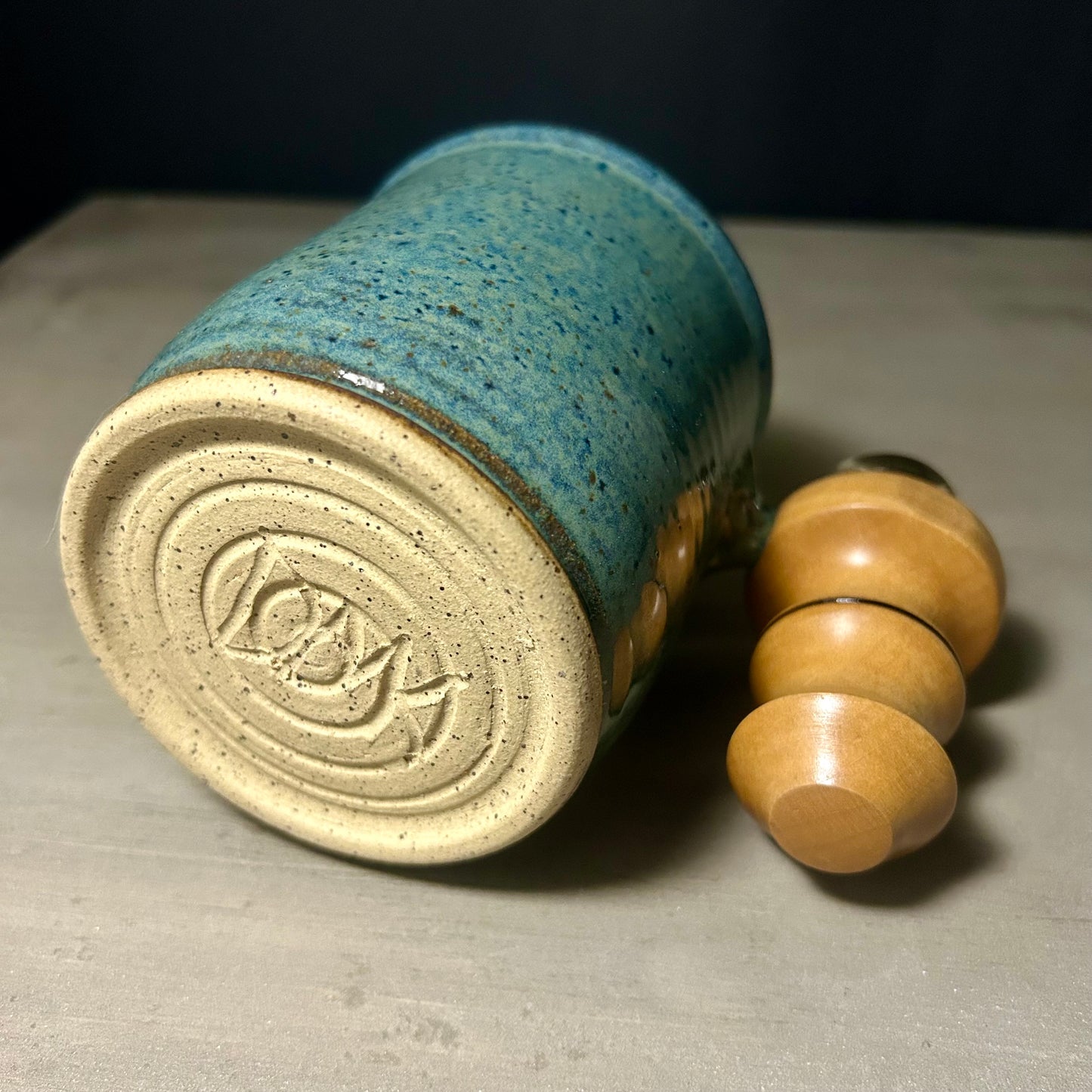 Ceramic Mug - Maple Handle with Blown Glass