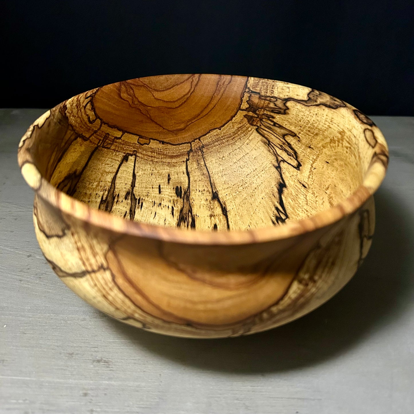 Spalted Pecan Bowl with Feet - Medium