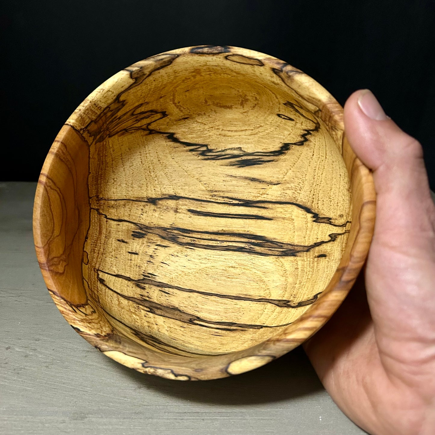 Spalted Pecan Bowl with Feet - Medium