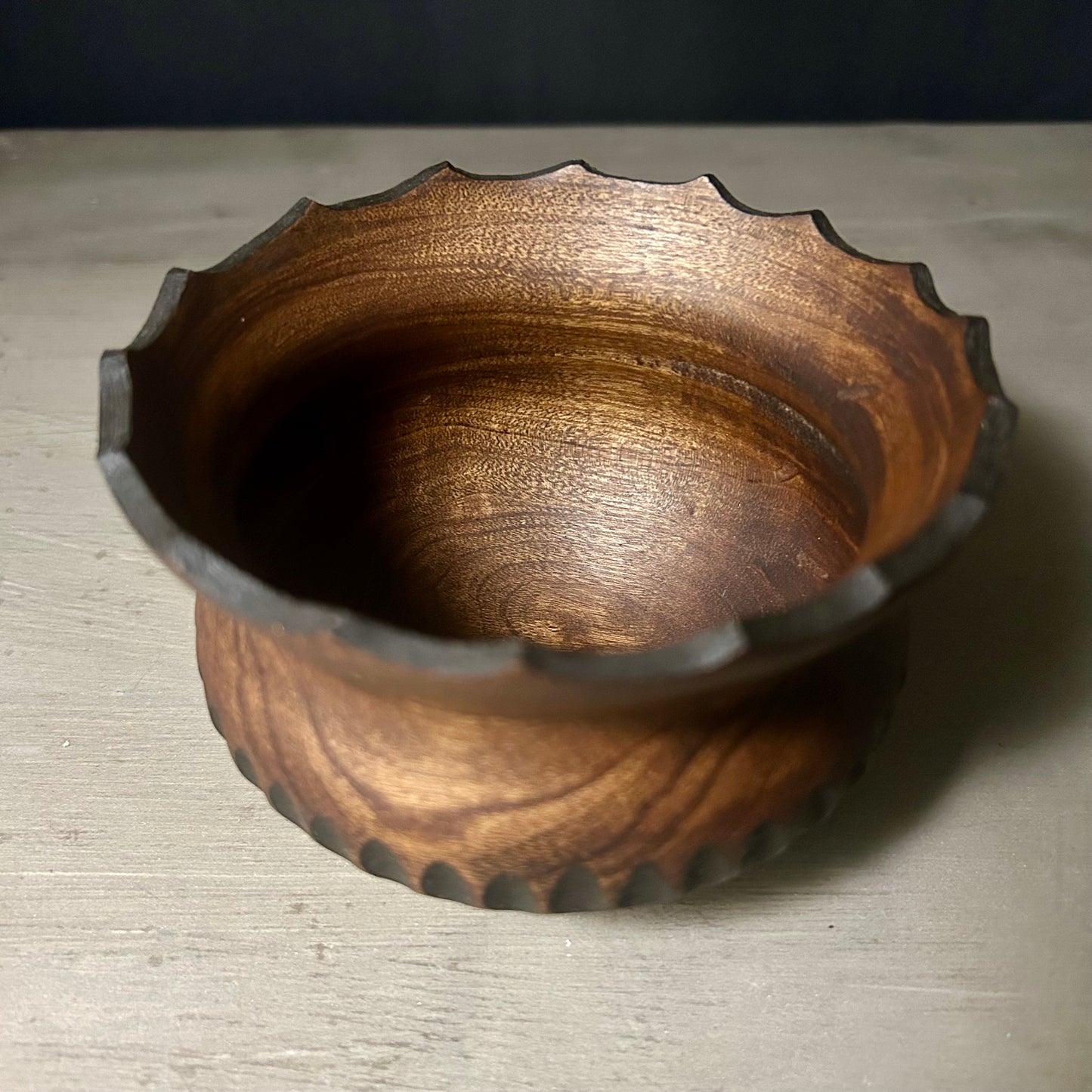 Anacua Vessel, Stained and Carved - Small