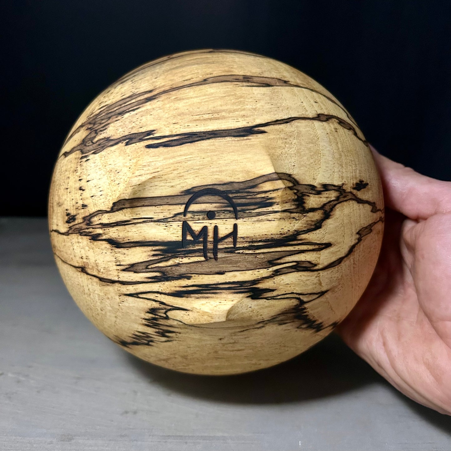 Spalted Pecan Bowl with Feet - Medium