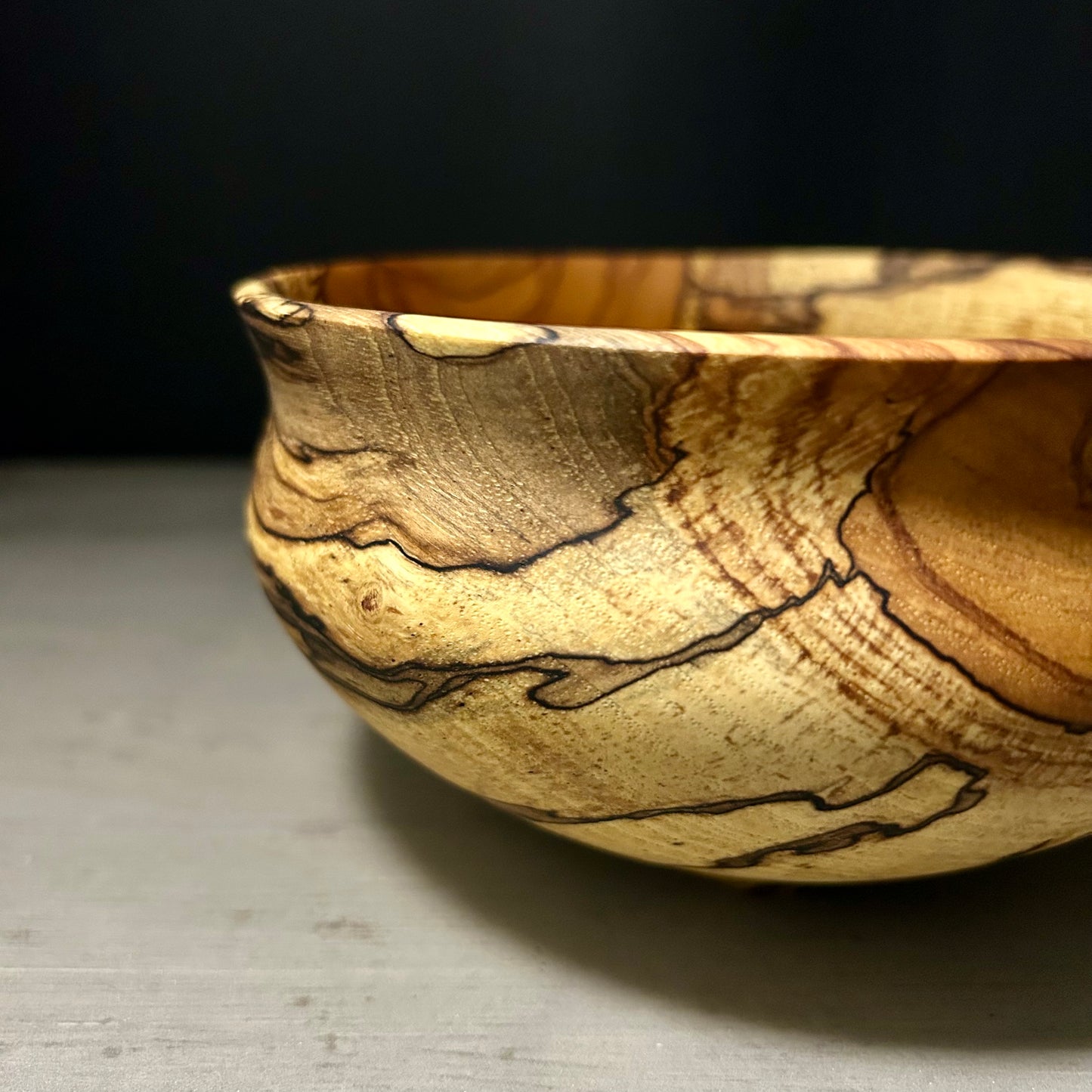 Spalted Pecan Bowl with Feet - Medium