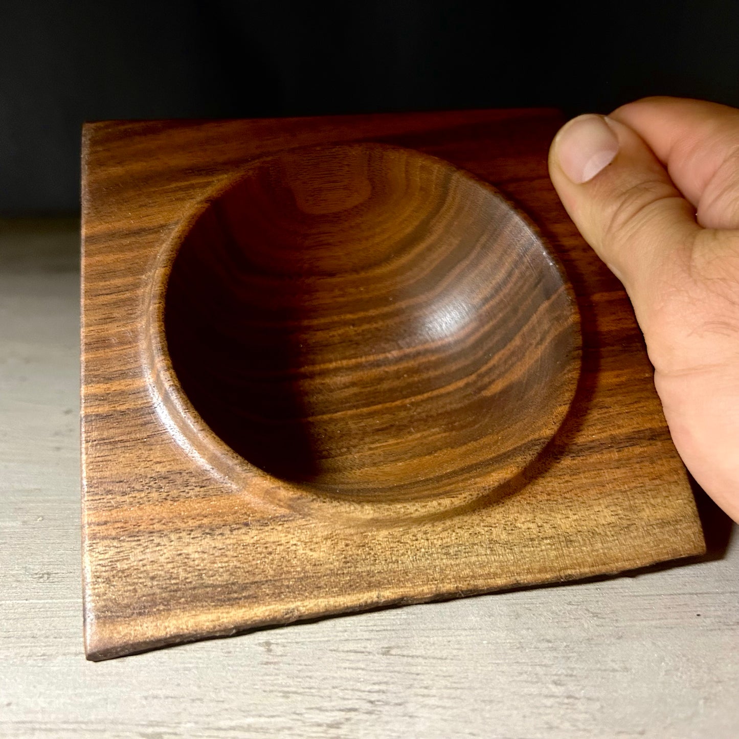 Black Walnut Bowl - Small, Square Rim