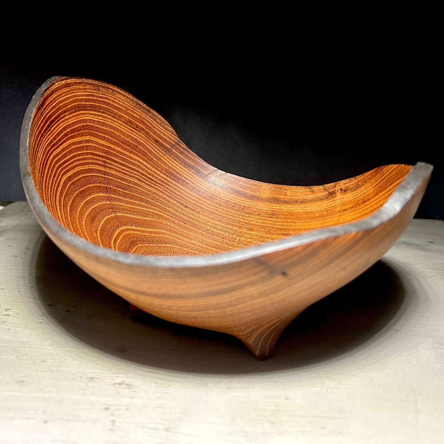 Footed Honey Locust Bowl - Medium, Live-edge