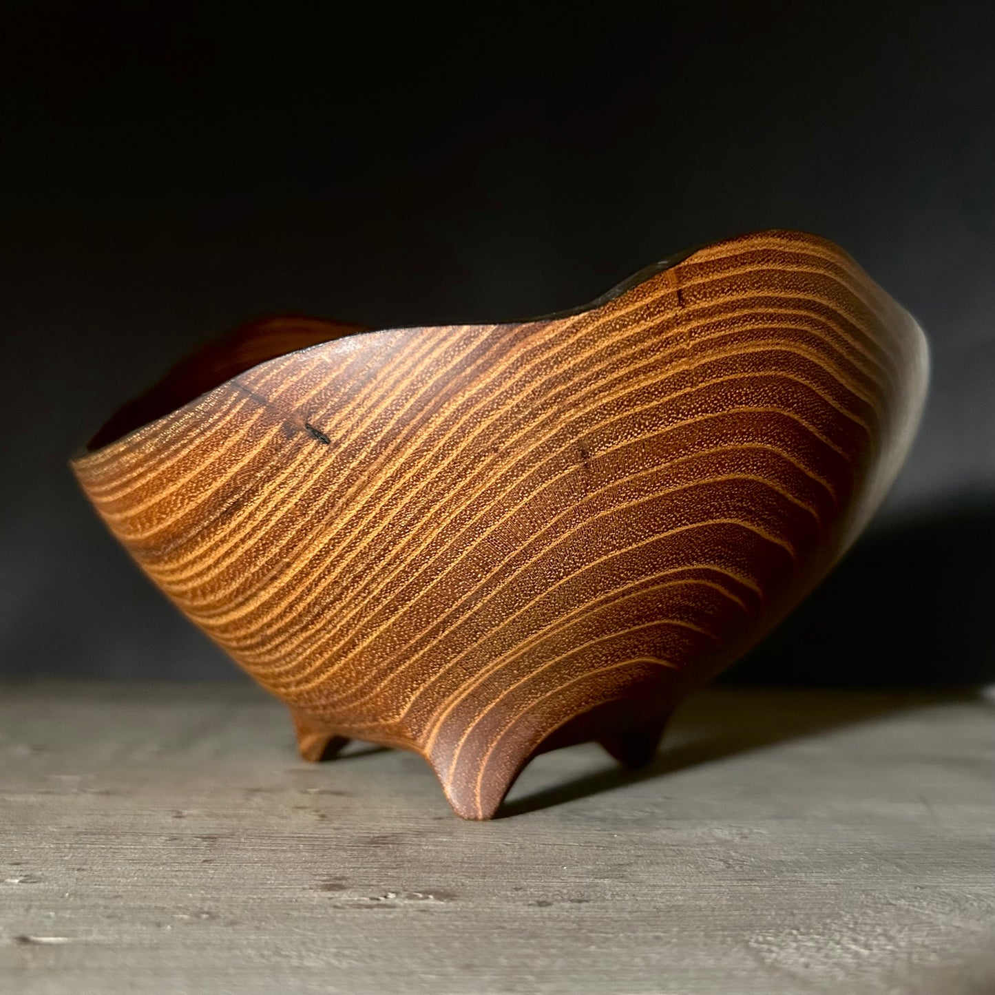 Footed Honey Locust Bowl - Medium, Live-edge